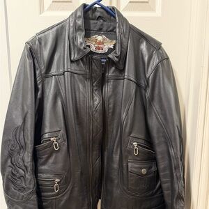 Men's Black Leather Harley Davidson Jacket